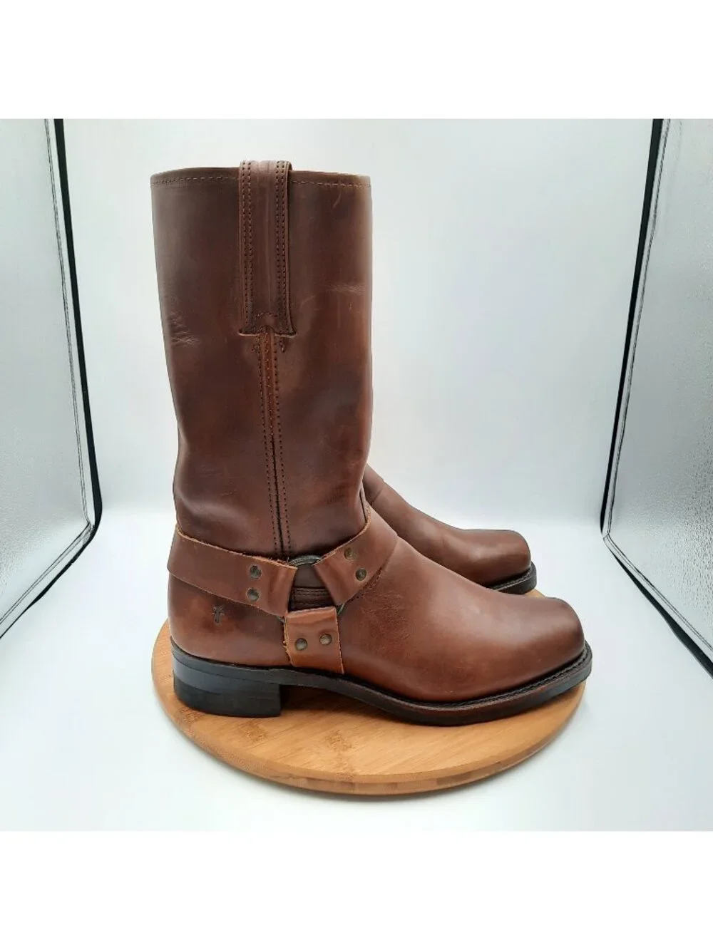 Frye Harness 12R Mens 10 Boots Gaucho Brown Motorcycle Square Toe USA Made $498